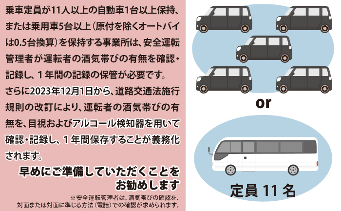 アルコール検知義務化について
