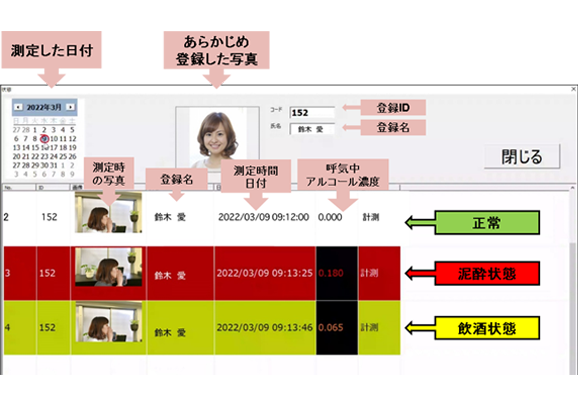 履歴の確認